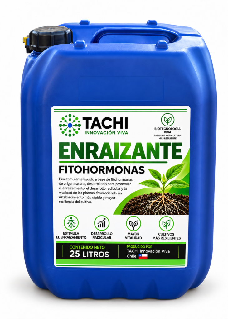 Bidón azul TACHI Enraizante Fitohormonas de 25 litros con etiqueta mejorada